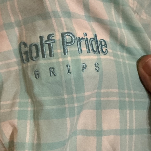 Peter Millar Women's LS Green Plaid Shirt Sz L Golf Pride Grips Logo - Picture 4 of 10